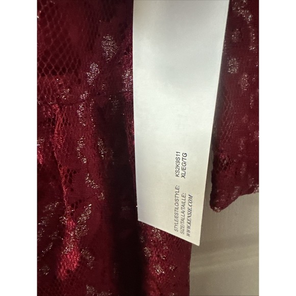 Kensie Womens Flare Lace A-line Dress, rich Red XL New With Tags Xl/eg/tg - Picture 4 of 11